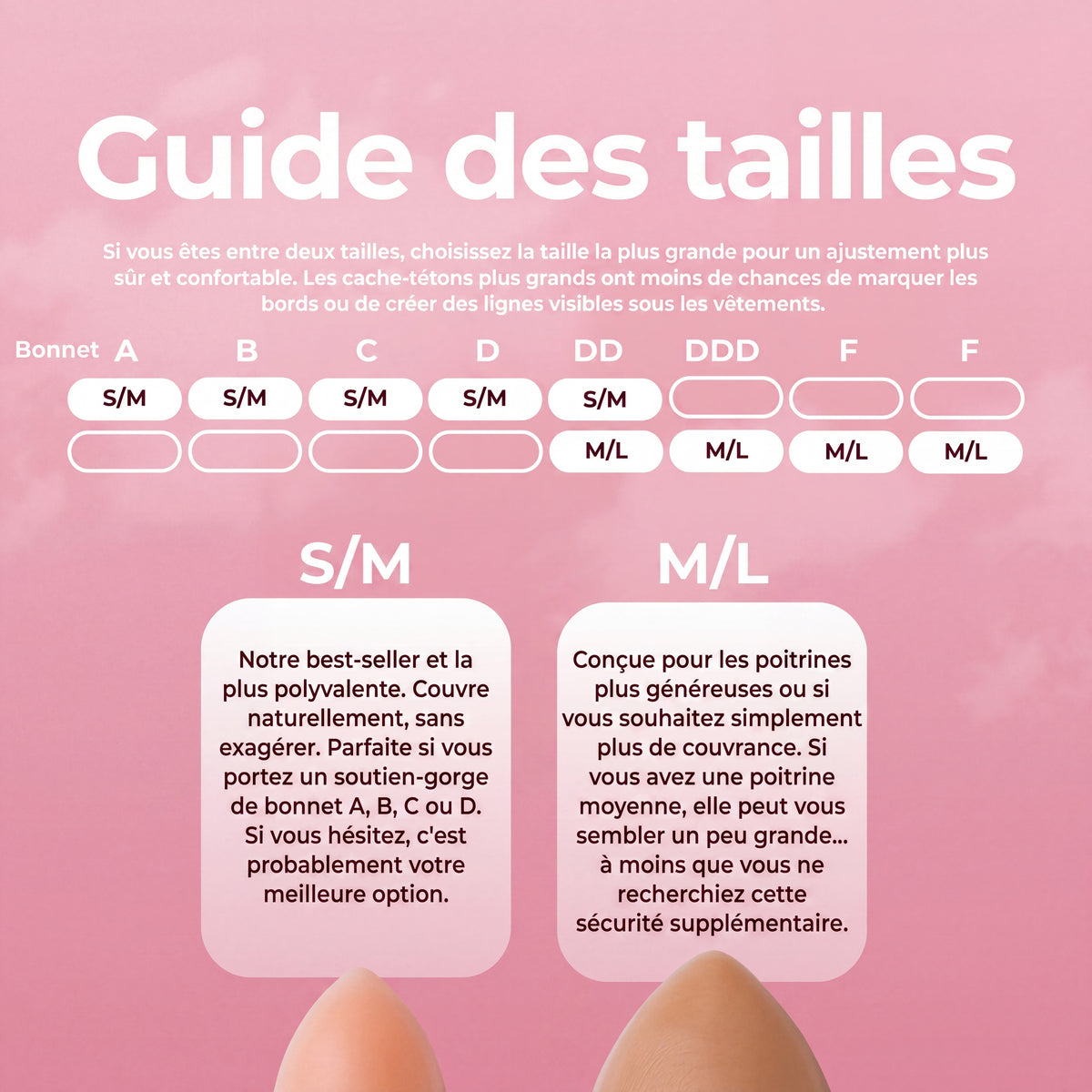 Cache-tétons triangulaires sans adhésif